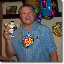 My Dad and Little Elvis at his 50th birthday at Trispen Pub in 2003.