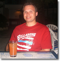 Simon Trethewey during my honeymoon in Barbados.