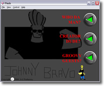 A flash interactive movie about the cartoon character Johnny Bravo.